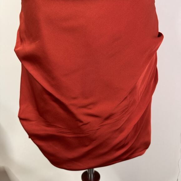 Johanna Ortiz Silk Bantu Mini Dress 6 NWT Terra Cotta Draped Cocktail Party - Picture 4 of 12